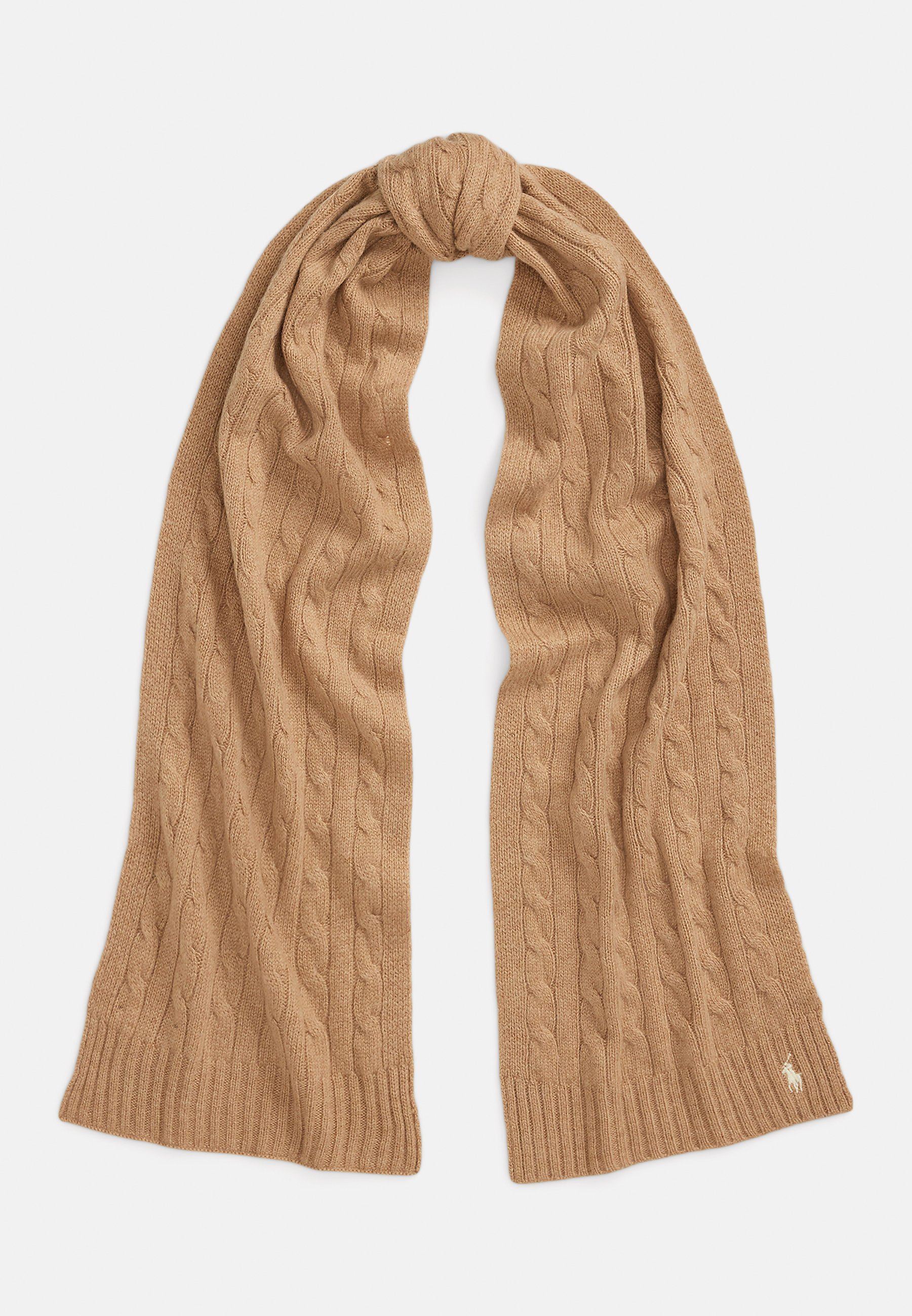 Polo Ralph Lauren CABLE KNIT WOOL CASHMERE SCARF Scarf camel
