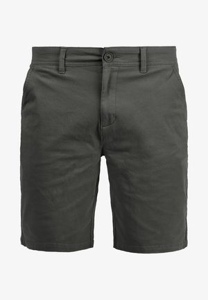 Temnozeleni kratki hlače iz lahkega materiala. Imajo gumbasto zapiranje, dva sprednja žepa in ravno krojene noge. Gladka tekstura.