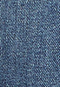 Denim audinys vidutinio mėlynumo atspalviu, pasižymintis klasikiniu twill pynimu, su subtiliomis tekstūros variacijomis ir nedideliu blukimu kai kuriose vietose.