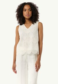 comma ÄRMELLOSES - Camicetta - weiß