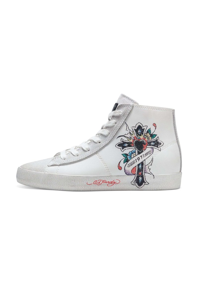Ed Hardy SCUFF- CROSS - Höga sneakers - white