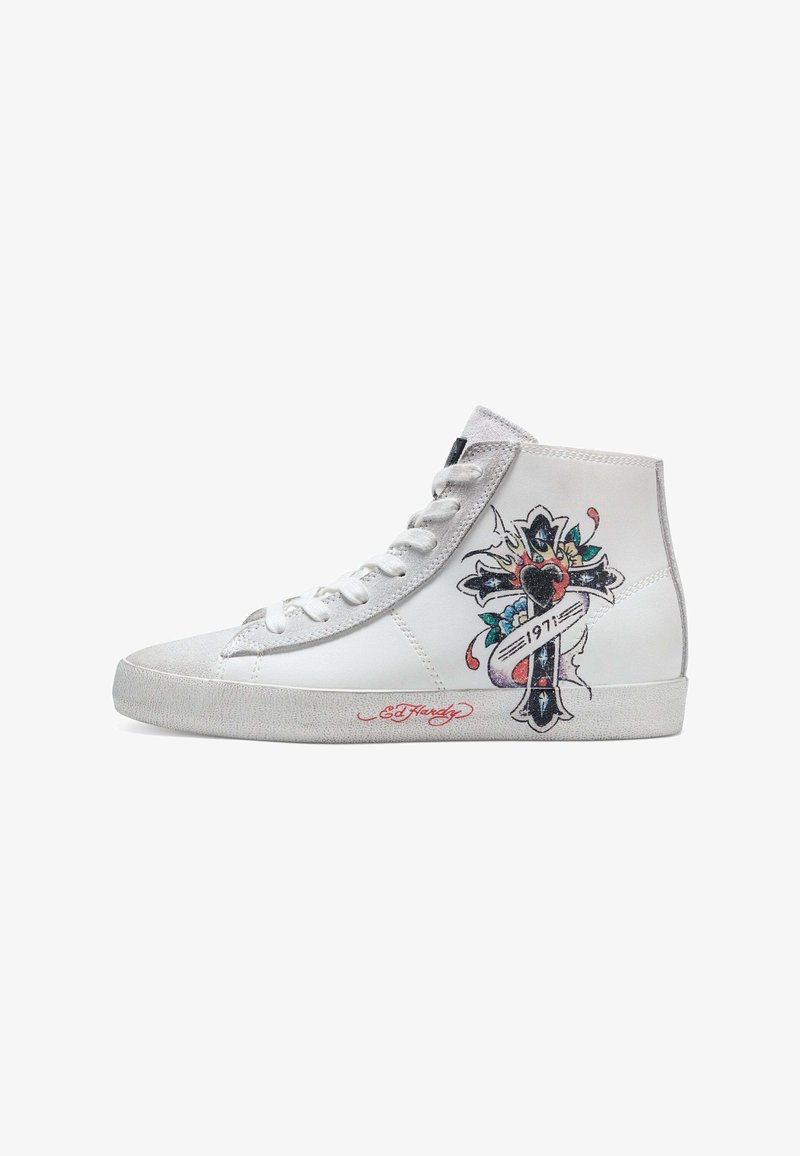 Ed Hardy SCUFF- CROSS - Höga sneakers - white