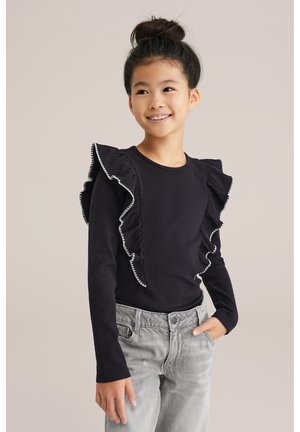 WE Fashion Top dugih rukava - black
