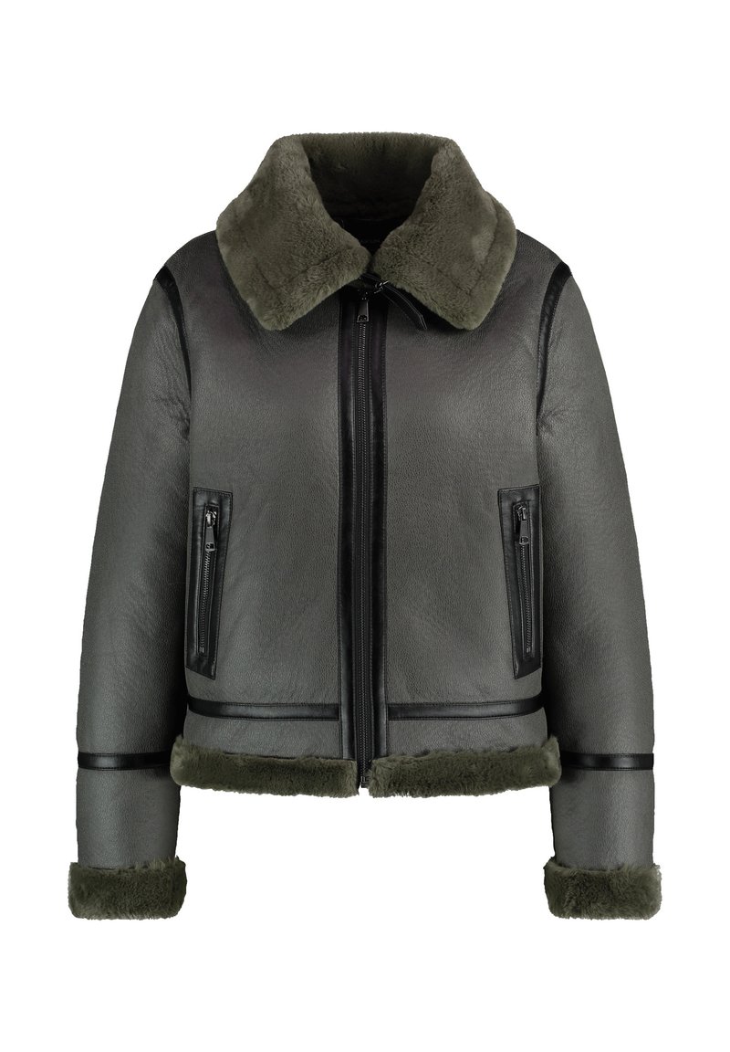 Taifun Imitatieleren jas grijs