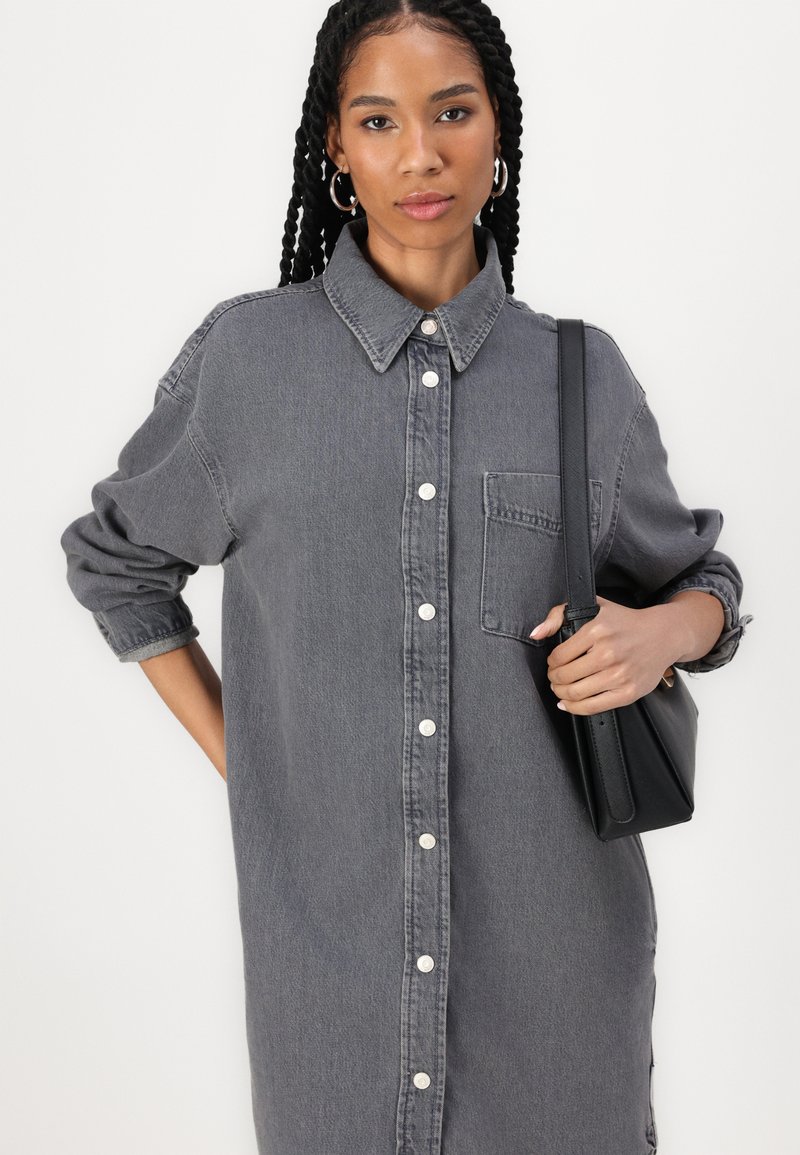 marco polo denim dress Oversized denim polo dress made from pure organic cotton - blue | Mini dresses