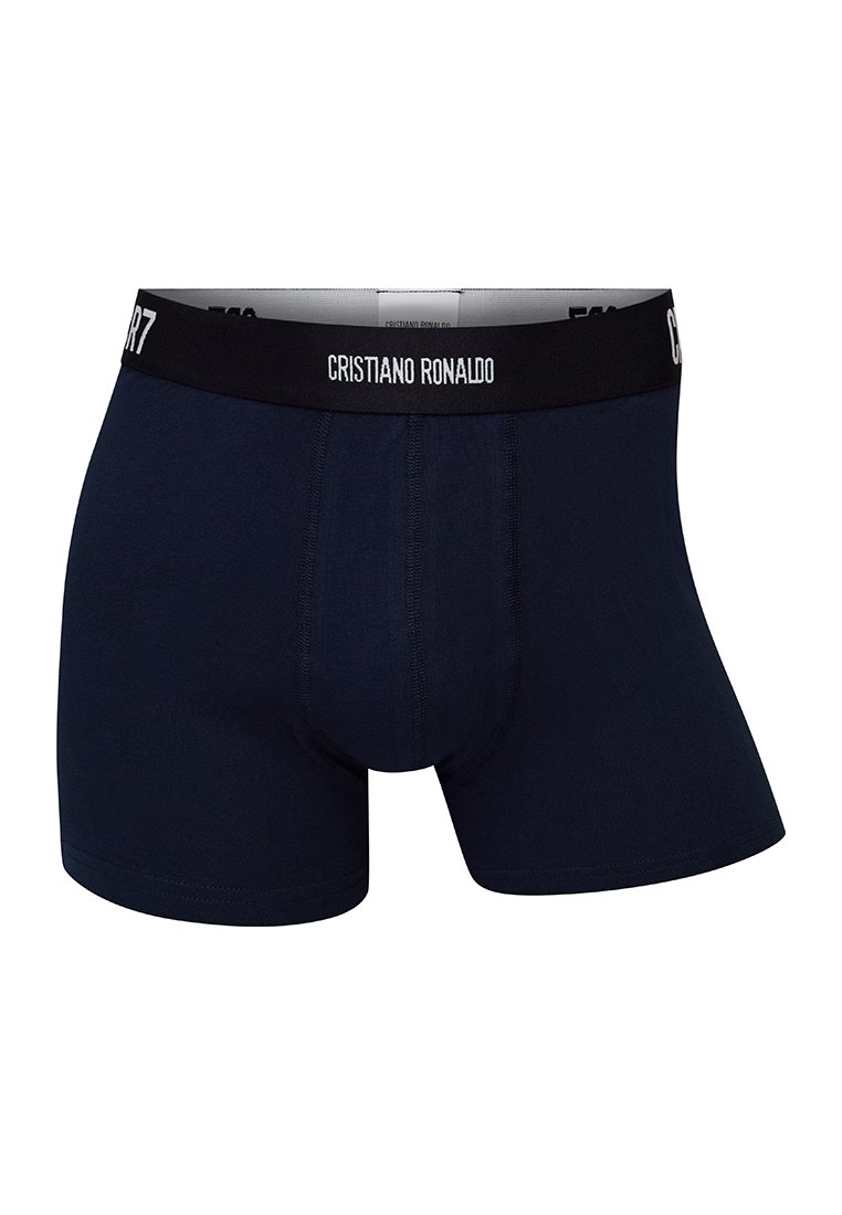 Granatowe bokserki wykonane z miękkiego materiału, z elastycznym pasem w brandingiem "Cristiano Ronaldo" oraz pewnym dopasowaniem.