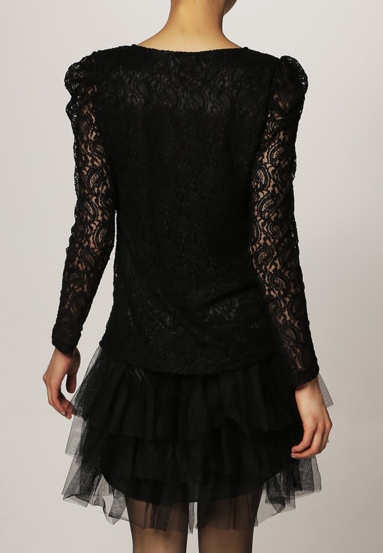 Robe Molly Bracken Noire Imprimée Tour Eiffel - Taille 38, Sans Manches, Satin