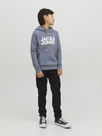 Jack & Jones Junior JJECORP LOGO HOOD - Felpa con cappuccio - flint stone