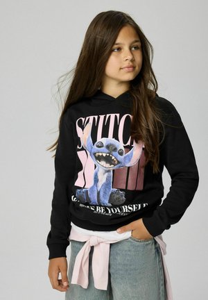 Name it, NKFADA STITCH NREG SWEAT WH BRU WDI - Hættetrøje - black
