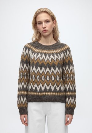 VILA, VIBOWS O NECK - Pullover - coffee bean/nuthatch/birch