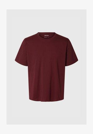 Selected, SLMASPEN ONECK TEE - Tricou basic - tawny port