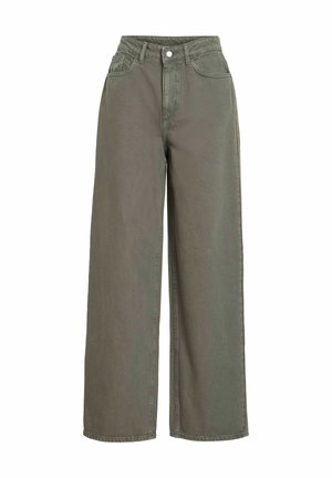 VILA, WIDE FIT JEANS VIFREYA HIGH-WAIST - Wide Leg - balsam green