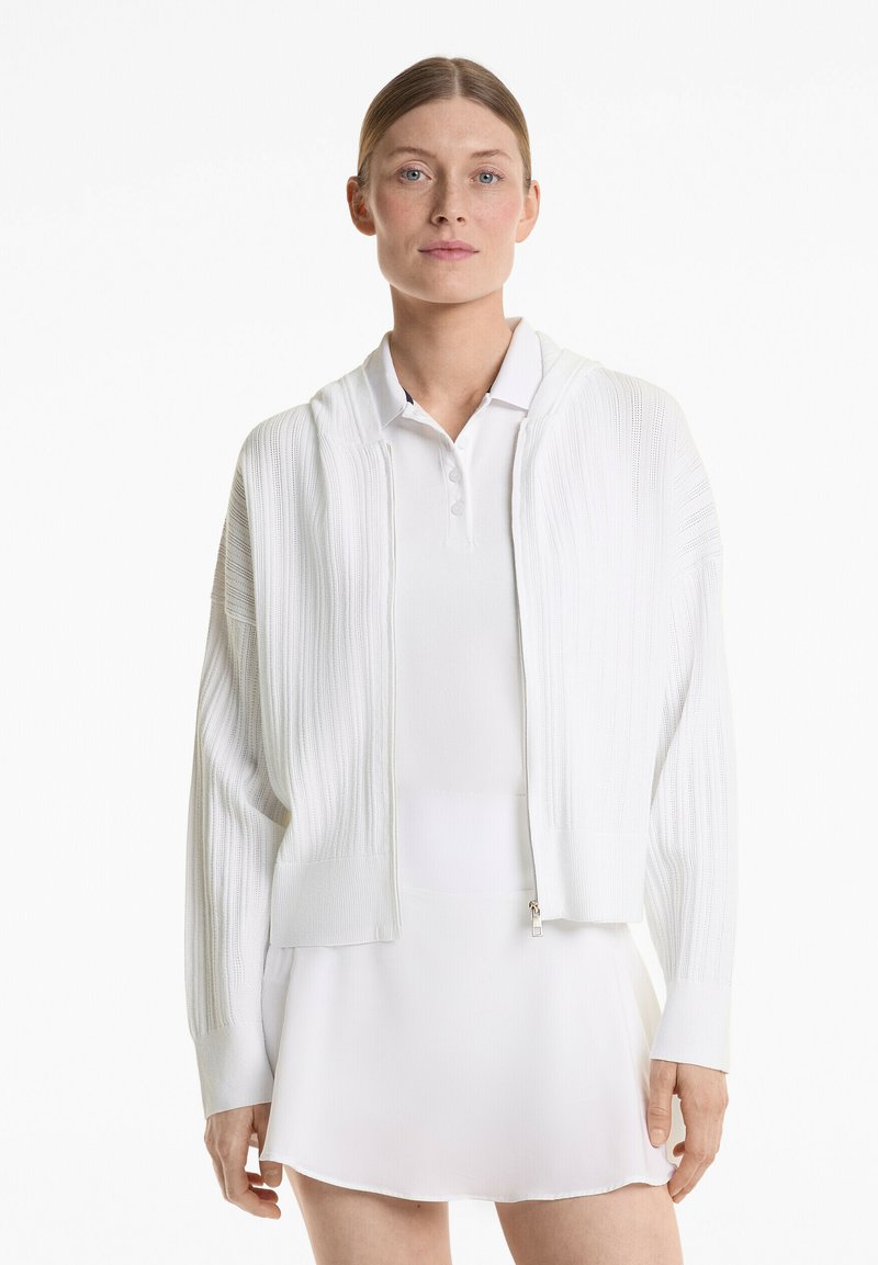 OYSHO - PONITELLE KNIT HOODED - Cardigan - white, Enlarge