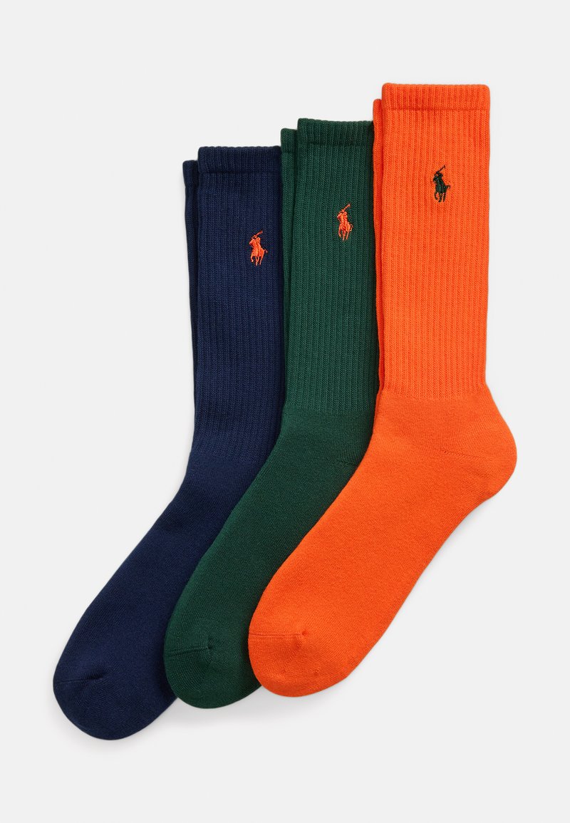 Polo Ralph Lauren COTTON-BLEND CREW SOCK 3 PACK - Nogavice - orange