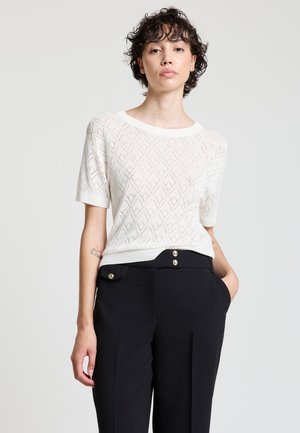 JAQUARD - T-shirt con stampa - bianco lana
