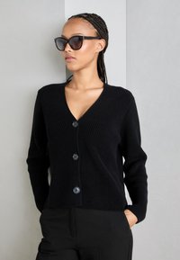 Marc O'Polo CARDIGAN LONGSLEEVE V NECK - Kofta - black