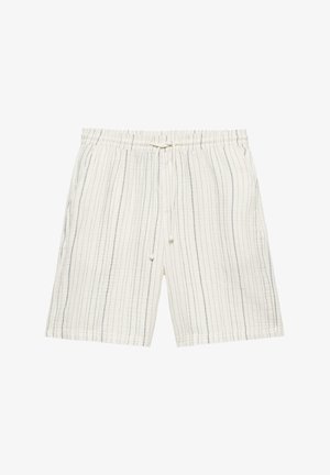 PULL&BEAR, SHORT BERMUDA - Šortky - white