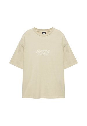 PULL&BEAR, ELECTRICAL IMPULSE GRAPHIC - T-SHIRT - T-shirt imprimé - sand