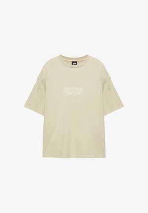 PULL&BEAR, ELECTRICAL IMPULSE GRAPHIC - T-SHIRT - T-shirt imprimé - sand