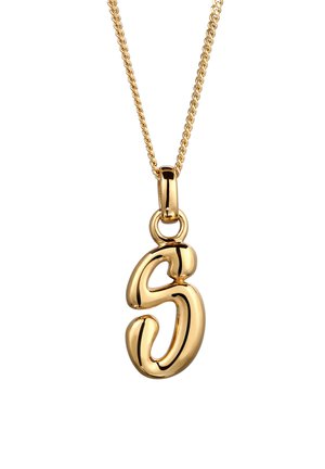 Elli, HALSKETTE MELTED BUCHSTABE S 925 STERLING SILBER - Collier - gold-coloured