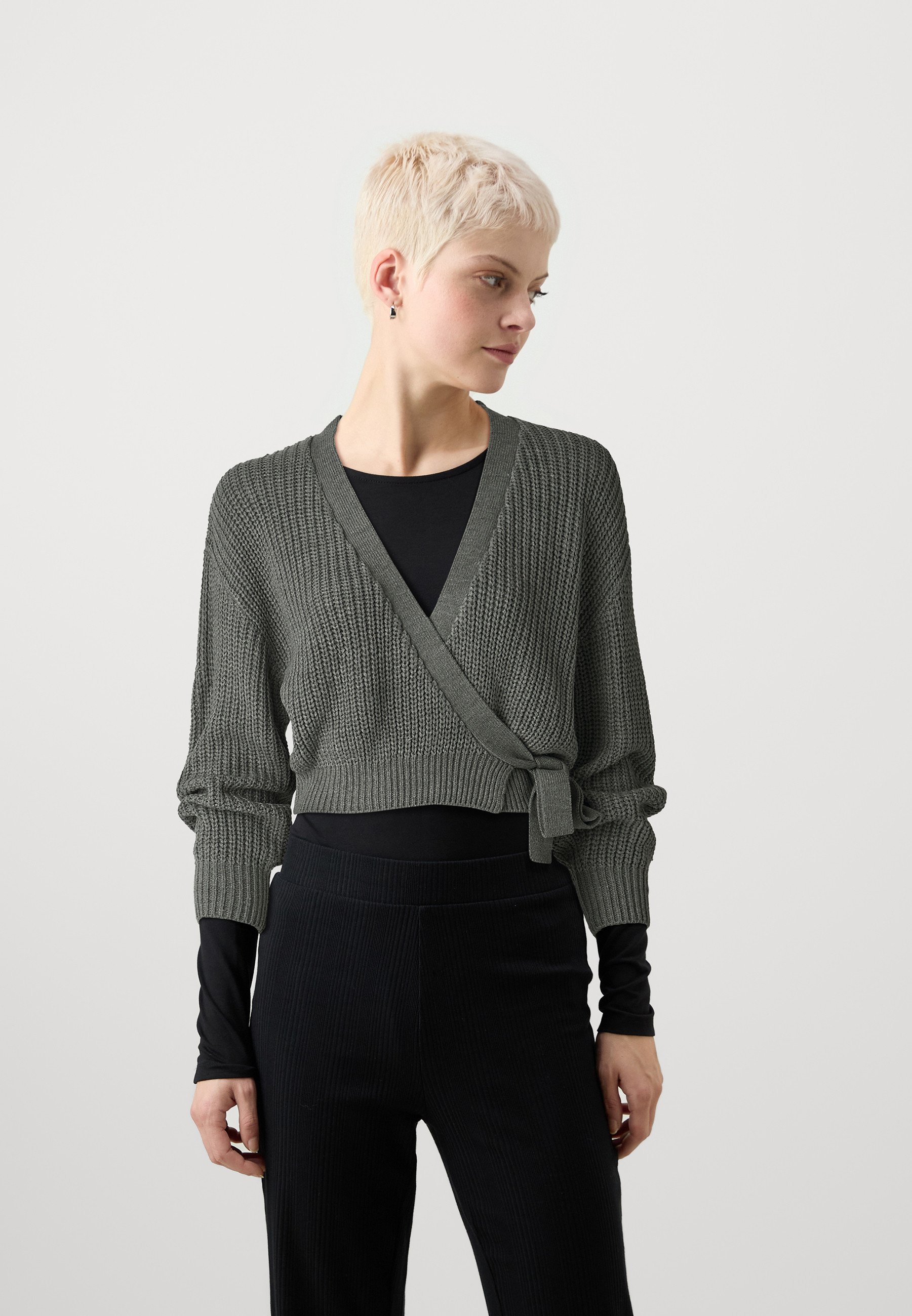 ONLY Petite ONLBREDA WRAP CARDIGAN PETIT - Cardigan - dark