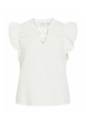 VILA, Sleeveless VITARJA V-neck - Bluză - cloud dancer