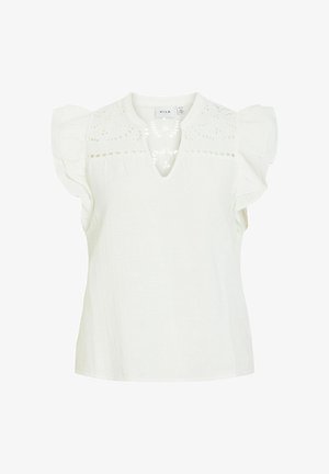 VILA, Sleeveless VITARJA V-neck - Bluză - cloud dancer