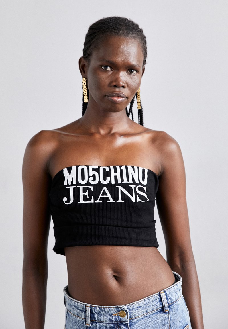 Moschino Jeans Women's Mesh Top Black