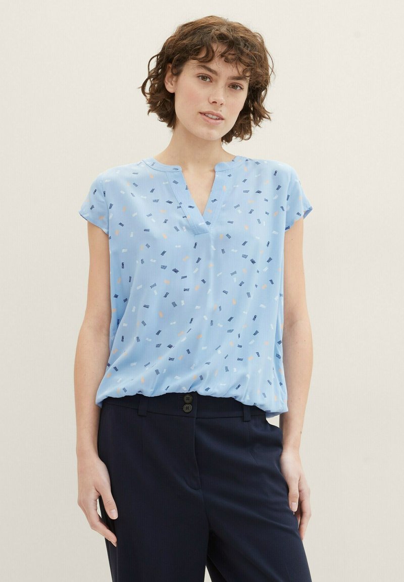 TOM TAILOR Bluse - blue multicolor minimal