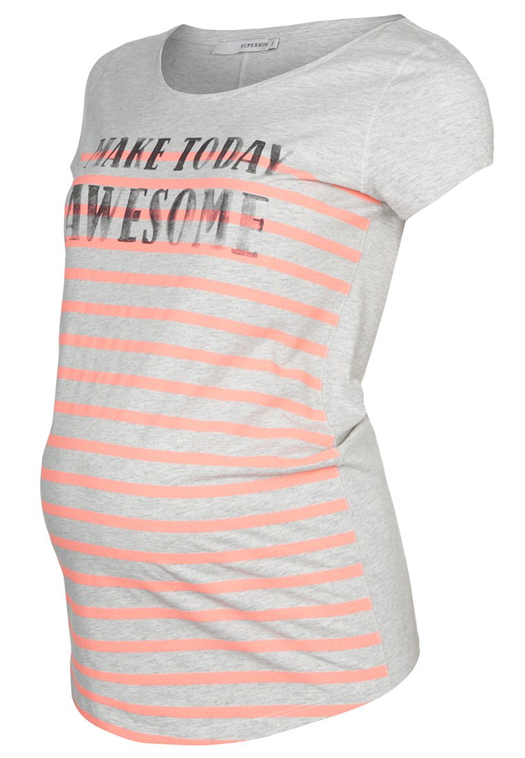 Supermom T-shirt print lichtgrijs