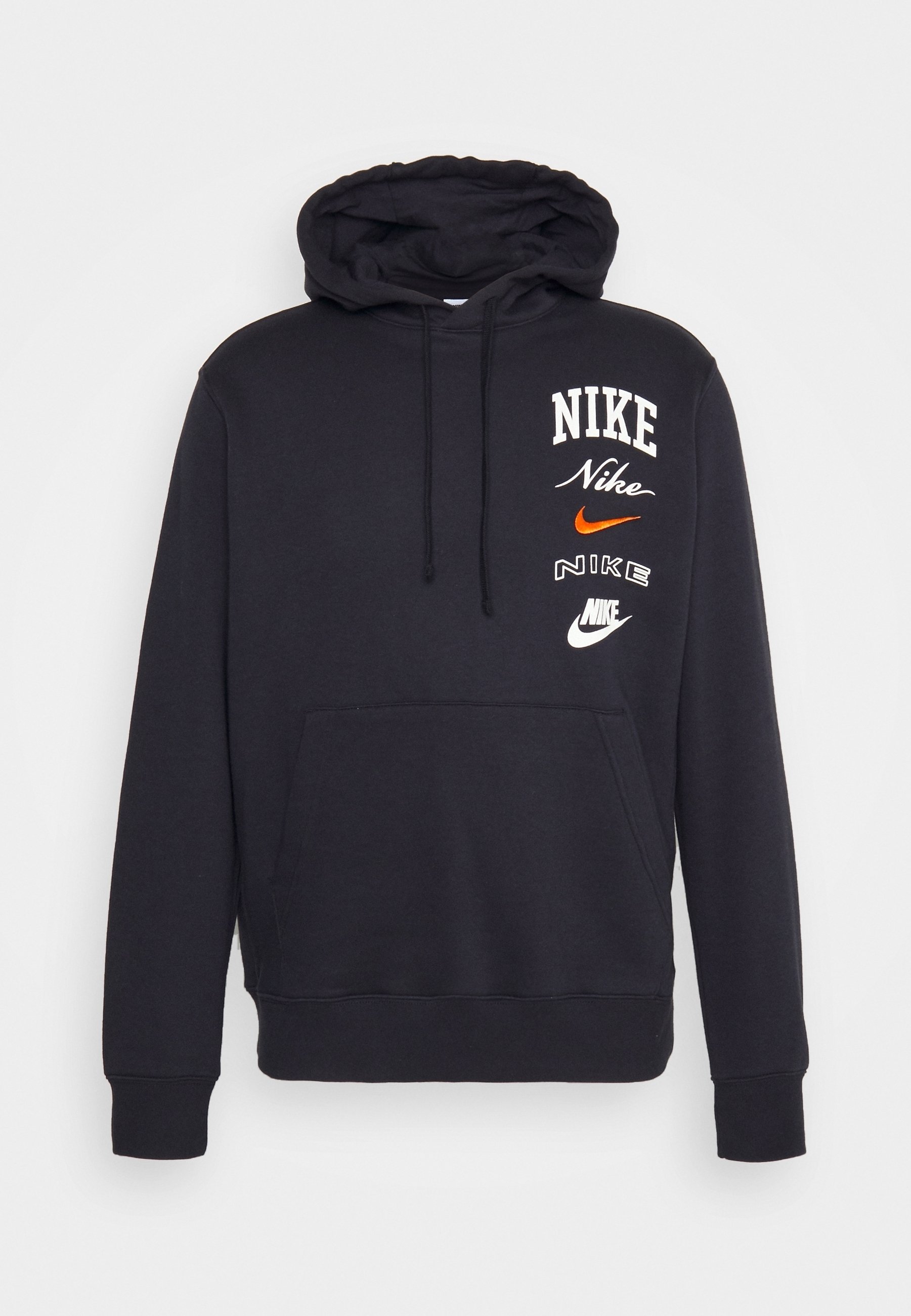 black nike embroidered hoodie