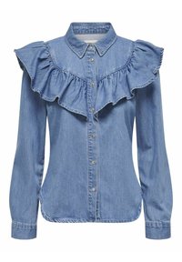 LOCKER GESCHNITTEN ÄRMELBÜNDCHEN MIT KNOPF  - Blusa - medium blue denim