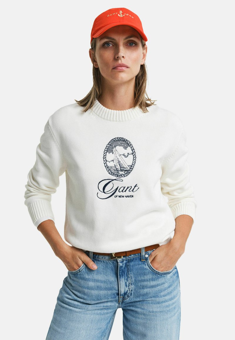 GANT - CREW NECK  - Jumper - eggshell, Enlarge