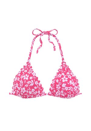Bikini-Top - neonpink weiß