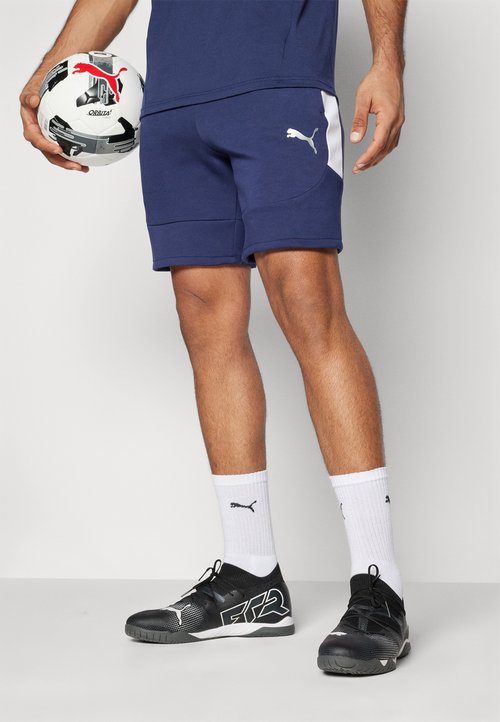 PUMA SHORTS - Pantalón corto de deporte - navy/silver/white — photo 4