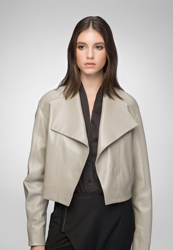 LISE - Lederjacke - beige