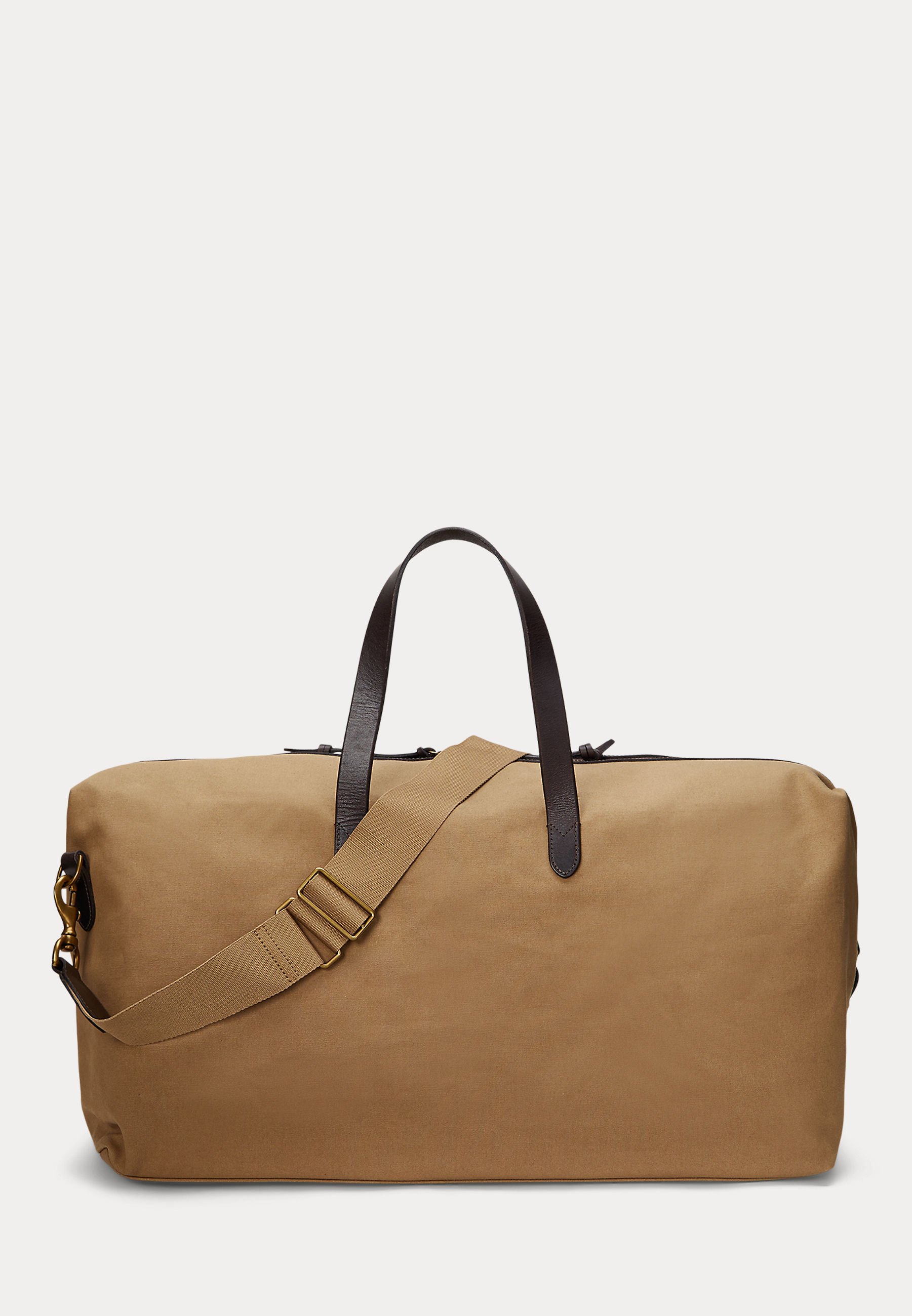 Polo Ralph Lauren LEATHER TRIM CANVAS DUFFEL - Weekend bag