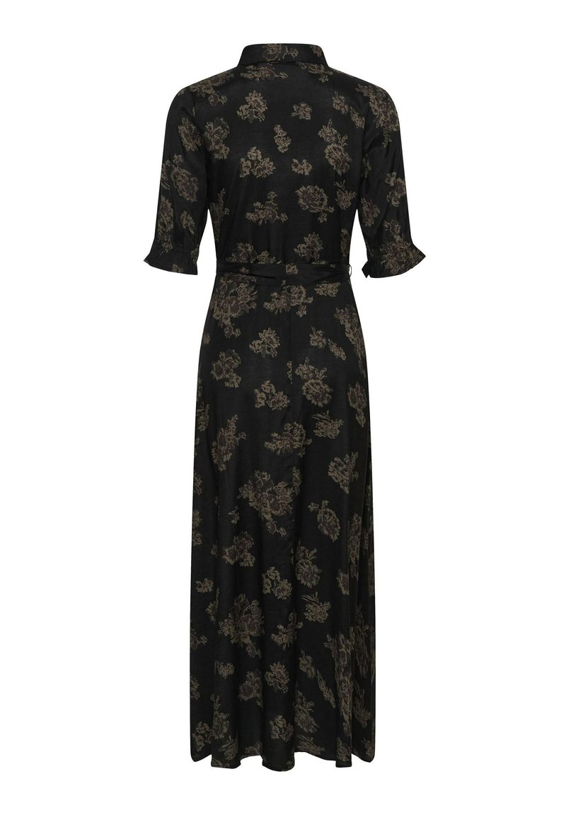 brown slip dress outfit Black Floral Silk Gazar Ball Gown Dress 2