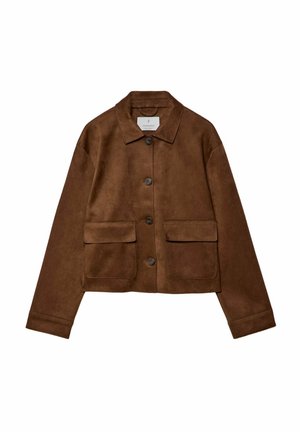 Stradivarius WITH POCKETS - Veste en similicuir - dark brown