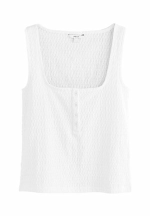 TALL FIT - TEXTURED HENLEY DETAIL TANK   - Blouse - white