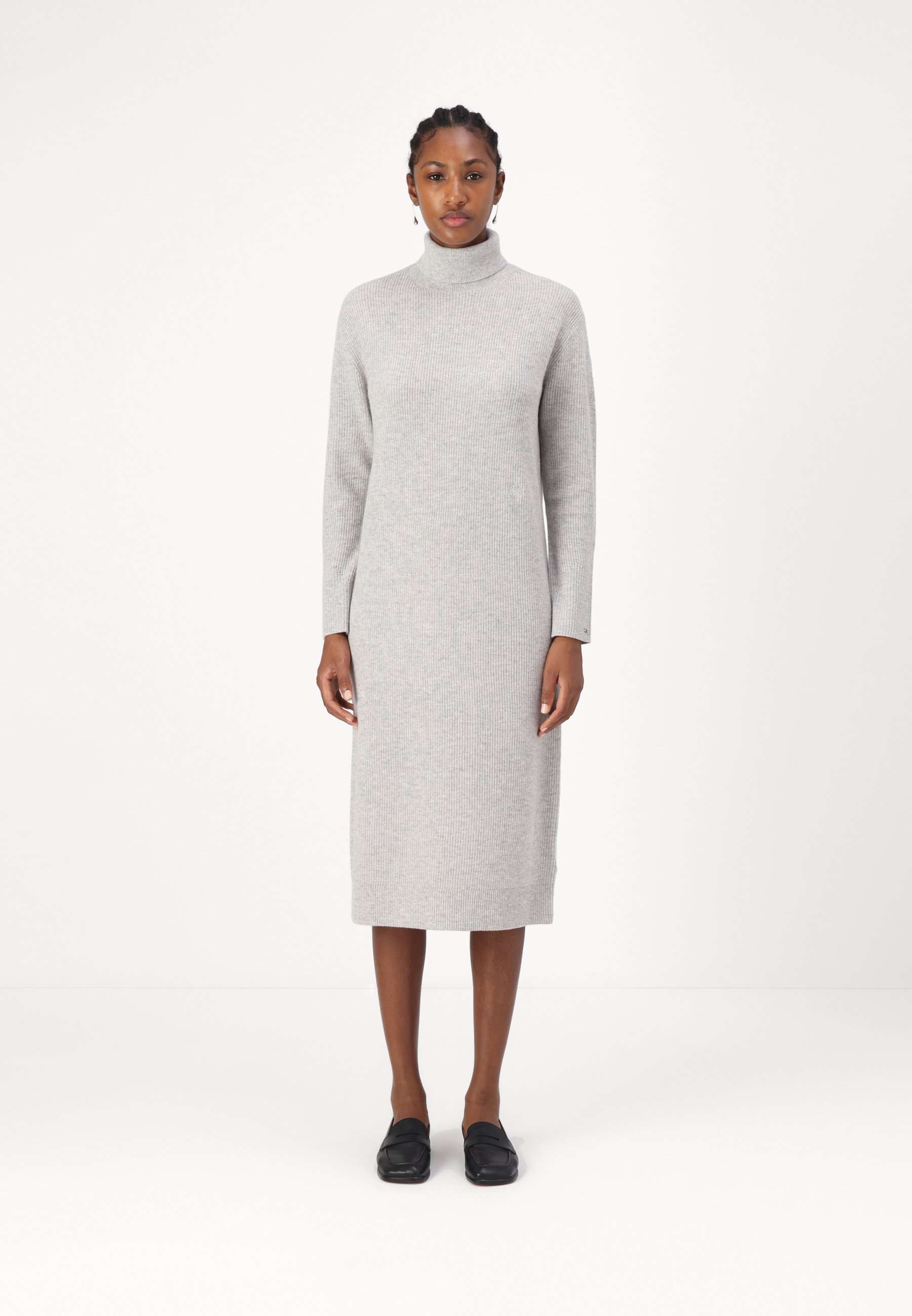 Tommy Hilfiger ROLL NECK DRESS - Jumper dress - light grey/grey -  Zalando.co.uk