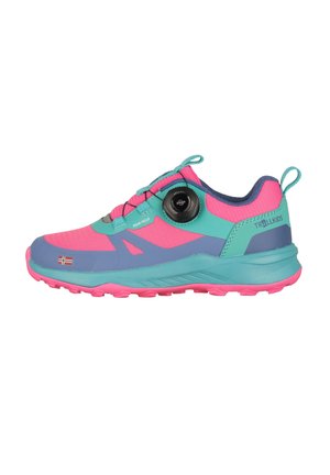 TROLLKIDS, KIDS TROLLFJORD HIKER LOW XT UNISEX - Hikingschuh - light magenta cornflower morning dew aquamarine