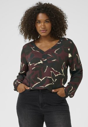Kaffe Curve PRINTED - Blouse - windsor wine/black flower