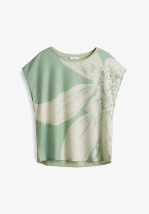 OPUS, REGULAR FIT FLORAL PRINT - Print T-shirt - green glow