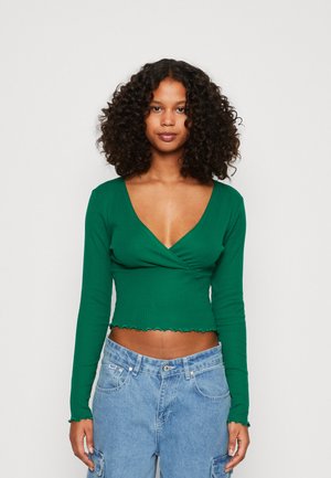 Monki T-shirt à manches longues - solid green