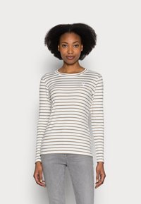Kaffe LIDDY - Camisola de manga comprida - chalk/mermaid green stripe