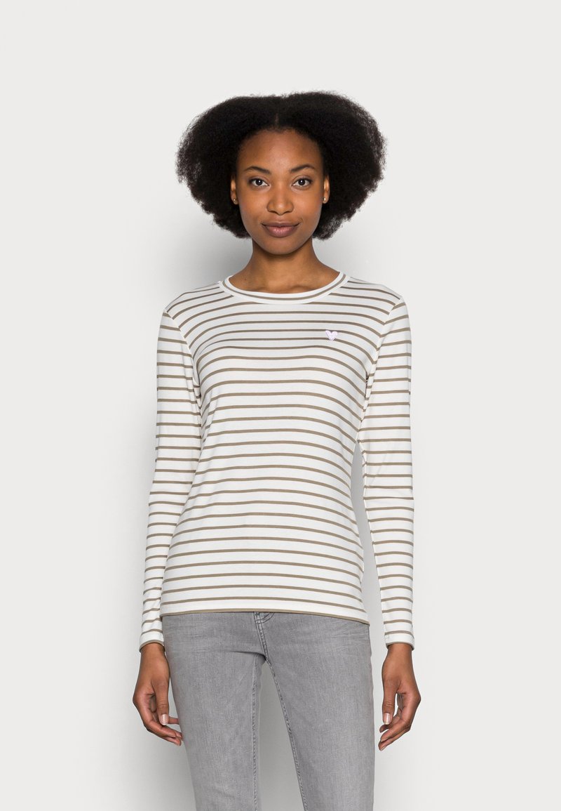 Kaffe LIDDY - Camisola de manga comprida - chalk/mermaid green stripe