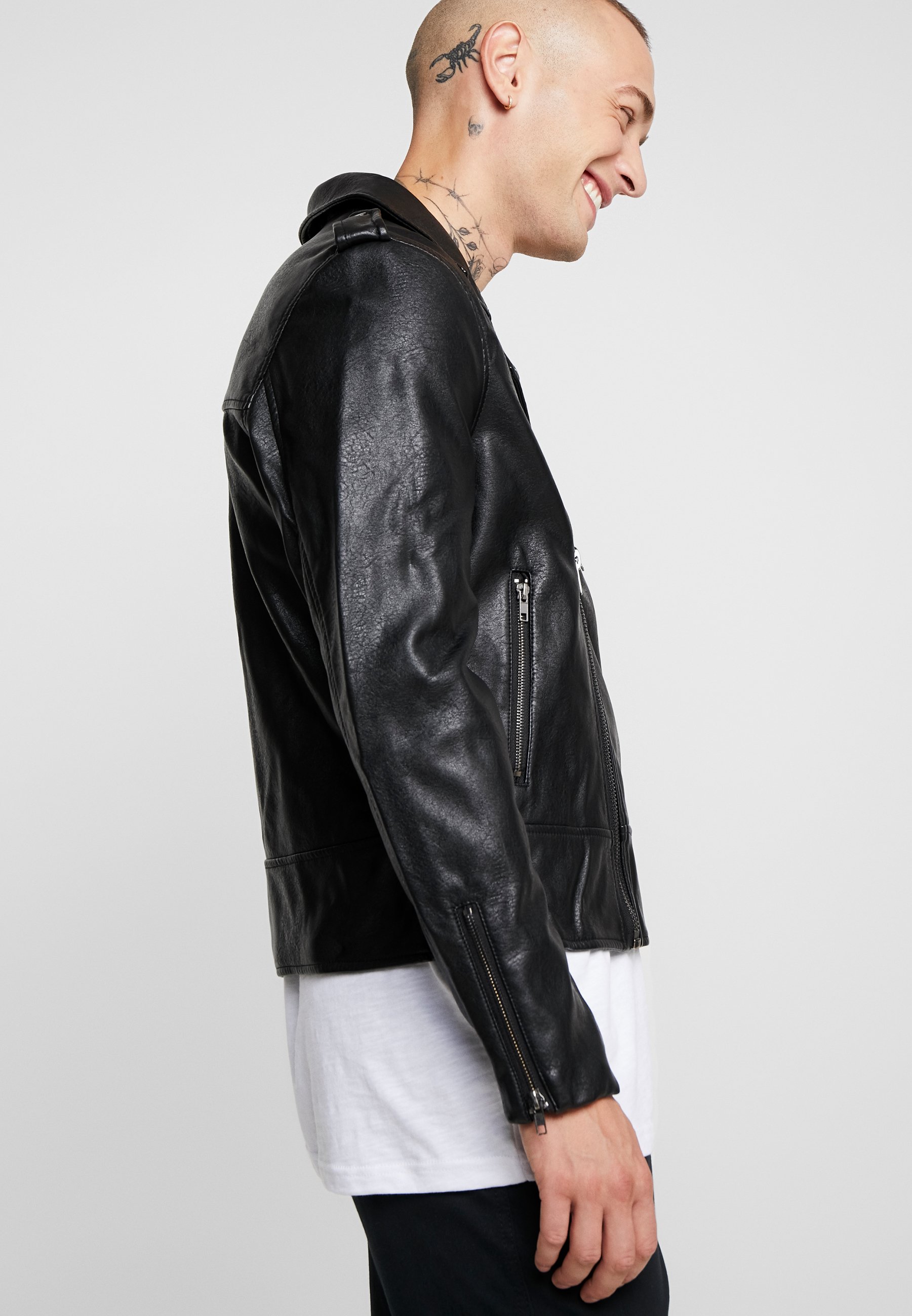 pu black jacket