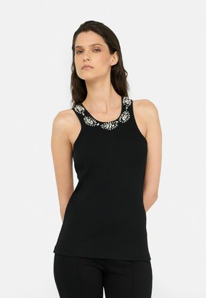 LIU JO WITH BEJEWELLED APPLIQUÉS - Top - black