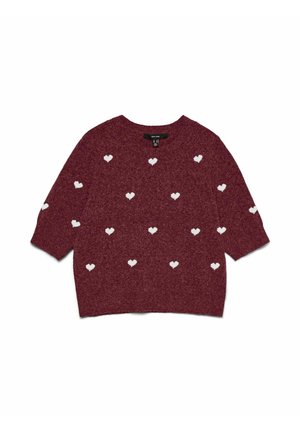 Vero Moda, VERO MODA STRICKPULLOVER VMDOFFY PULLOVER - Trükipildiga T-särk - windsor wine